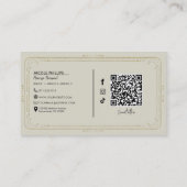 ヒーリングスパ 5ストーン グレー&ベージュ モダン 名刺 (裏面)