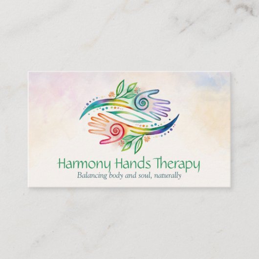 ヒーリングハンズウォーターカラーアート 名刺 (正面)