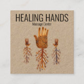 ヒーリングハンズウォーターカラーボホ スクエア名刺 (正面)