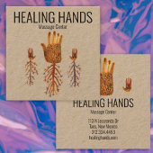 ヒーリングハンズウォーターカラーボホ スクエア名刺