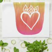 ヒーリングハンズハンザハートパームレインボー キッチンタオル (折り畳み)