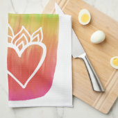 ヒーリングハンズハンザハートパームレインボー キッチンタオル (四つ折り)