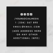 ヒーリングハンズパープルダイアモンドモダンブエレガントラック スクエア名刺 (裏面)