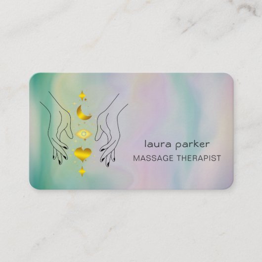 ヒーリングハンズマッサージセラピストホリスティックフィットネス 名刺 (正面)