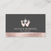 ヒーリングハンズマッサージセラピーバラ縁ど金ゴールド#2 名刺 (正面)