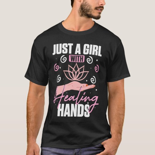 ヒーリングハンズ付きガール霊気 Tシャツ (正面)