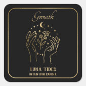 ヒーリングハンズ成長意図キャンドルラベル スクエアシール (正面)