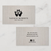 ヒーリングハンズ&フラワーマッサージセラピーリネン 名刺 (正面/裏面)