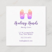 ヒーリングハンドハートハムサカラフルパターン スクエア名刺 (裏面)
