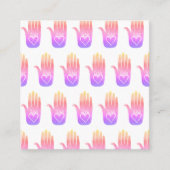 ヒーリングハンドハートハムサカラフルパターン スクエア名刺 (正面)