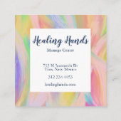 ヒーリングハンドレインボーカラフル油絵を描 スクエア名刺 (裏面)