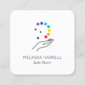 ヒーリングハンドロゴ霊気，ヒーラー，ウェルネス スクエア名刺 (正面)