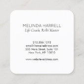 ヒーリングハンドロゴ霊気，ヒーラー，ウェルネス スクエア名刺 (裏面)