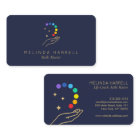 ヒーリングハンドロゴ霊気、マッサージセラピーダークブルー