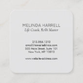 ヒーリングハンドロゴ霊気、マッサージ、ウェルネスLtグレー スクエア名刺 (裏面)