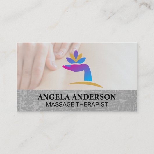ヒーリングハンドロゴ | マッサージセラピーセッション 名刺 (正面)