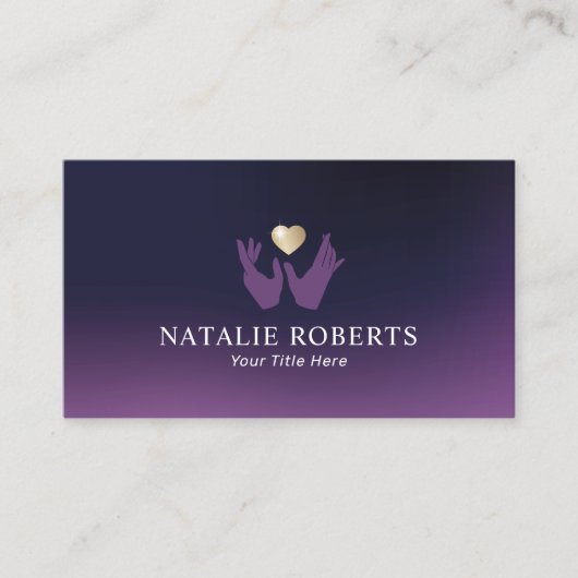 ヒーリングハンド&ハートマッサージセラピー深い紫 名刺 (正面)