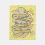 ヒーリングハートワードアートソフトケモフリースブランケット フリースブランケット (正面)