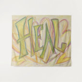 ヒーリングハートワードアートタペストリーぶら下がったウォール タペストリー (正面(横))