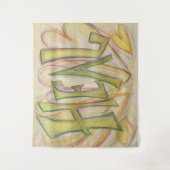 ヒーリングハートワードアートタペストリーぶら下がったウォール タペストリー (正面)