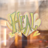 ヒーリングハートワードアート感動的ウィンドウの固定 ウィンドウサイン (シート2)