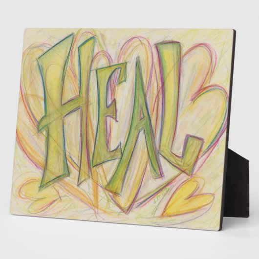 ヒーリングハート感動的ワードアートプリントプラーク フォトプラーク (側面)