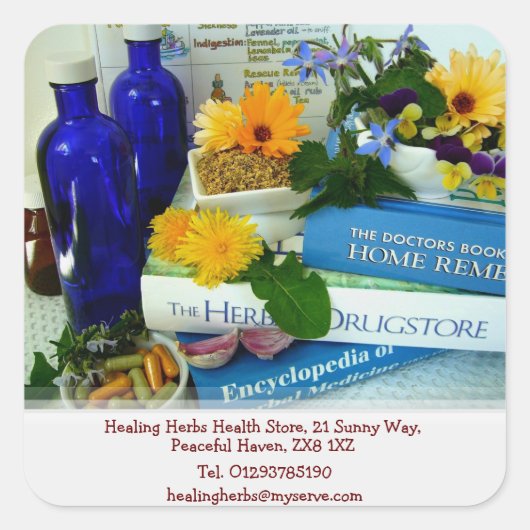 ヒーリングハーブ健康店 スクエアシール (正面)