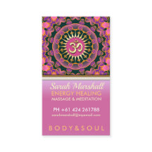ヒーリングピンクエナジーOMヨガビジネスカード