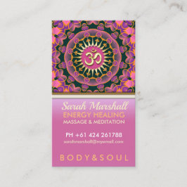 ヒーリングピンクエナジーOMヨガビジネスカード 名刺