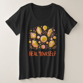 ヒーリングプラスサイズTシャツ 天界クリスタルトップス プラスサイズTシャツ