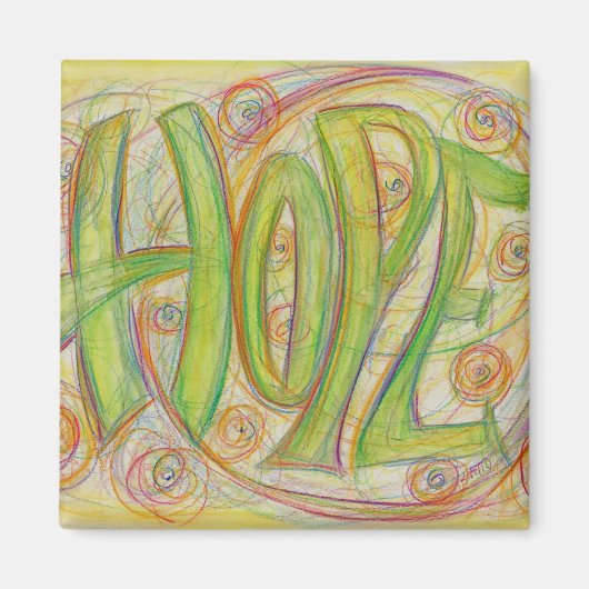 ヒーリングホープ語アートカスタム冷蔵庫用マグネット マグネット (正面)