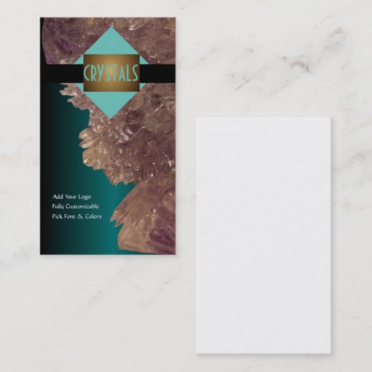 ヒーリングミネラルズアメジスト&クォーツ結晶 名刺 (正面/裏面)