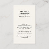 ヒーリングモダンハンズマッサージブラックとアイボリーロゴ 名刺 (裏面)