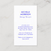 ヒーリングモダンハンズマッサージ、ウェルネスブルーロゴ 名刺 (裏面)