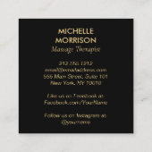 ヒーリングモダンハンズマッサージ、ウェルネス金ゴールドロゴ スクエア名刺 (裏面)