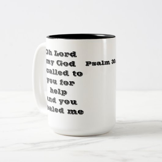 ヒーリング祈りの言葉イザヤ30:2 ツートーンマグカップ (正面左)