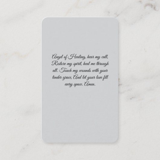 ヒーリング祈りの言葉エンジェル祈りの言葉カード 名刺 (裏面)