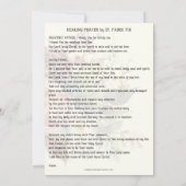 ヒーリング祈りの言葉バイセントパドレピオ祈りの言葉カード カード (裏面)