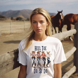 ヒールつま先ライン踊りT=シャツ Tシャツ