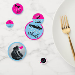 ヒールとホイール – 黒| 車 | ピンクと青の写真 コンフェッティ