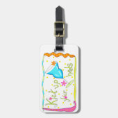 ヒールの白いラゲッジタグをキック ラゲッジタグ (正面縦)