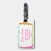 ヒールの白いラゲッジタグをキック ラゲッジタグ (裏面縦)