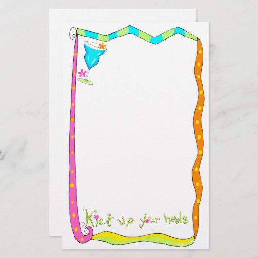 ヒールの白い文房具をキック 便箋 (正面/裏面)