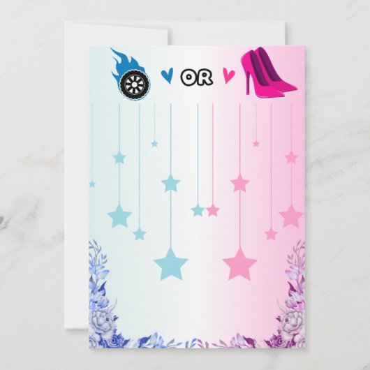 ヒールまたはホイールの性別の表示招待状 招待状 (裏面)