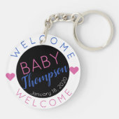 ヒールまたはホイール|ピンクと青のジェンダーリビール キーホルダー (裏面)