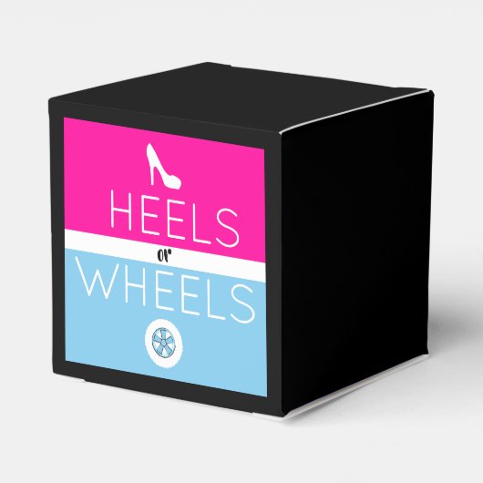 ヒールまたはホイール |ピンクと青の性別の表示 フェイバーボックス (裏面サイド)