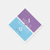 ヒールまたはホイール | 紫と青の性別の表示 スタンダードカクテルナプキン (角)