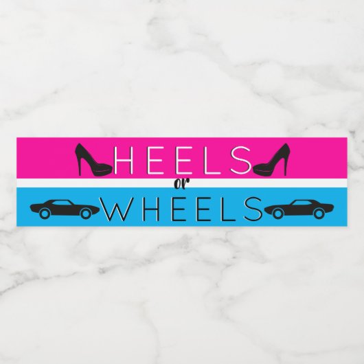 ヒールまたはホイール{Car}ブラック|ピンク|青の性別によるリビール ペットボトルラベル (シングルラベル)