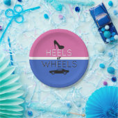 ヒールまたはホイール{Car}ブラック|ピンク|青の性別によるリビール ペーパープレート (パーティー)