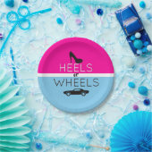 ヒールまたはホイール{Car}ブラック|ピンク|青の性別によるリビール ペーパープレート (パーティー)